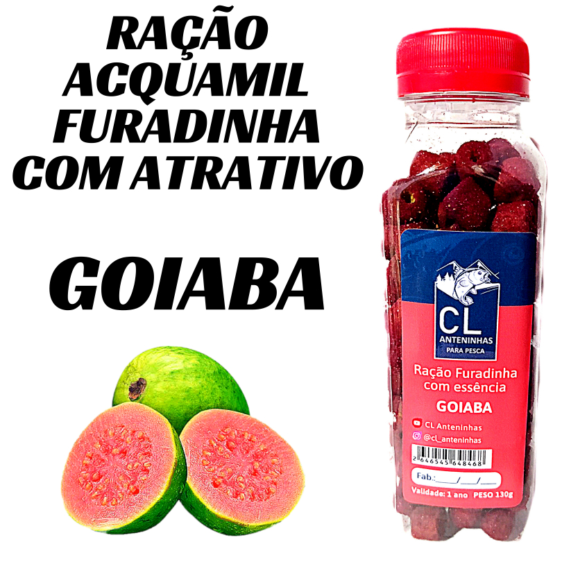 RAÇAO FURADINHA CL PESCA SABOR GOIABA