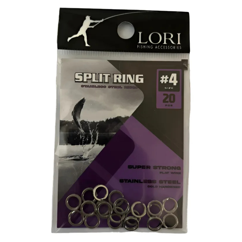 Argola Split Ring Reforçado Lori N°4 - Cartela C/ 20 Pcs