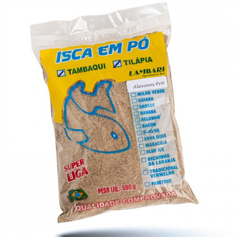 Massa lambari isca em pó Para Pescaria de Tilápia 500gr COCO