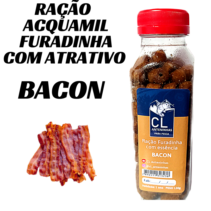 RAÇAO FURADINHA CL PESCA SABOR BACON