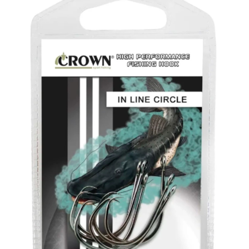 Anzol Crown In Line Circle Black Número 5/0 - 6 Unidades