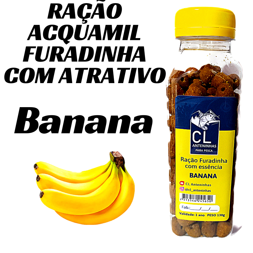 RAÇAO FURADINHA CL PESCA SABOR BANANA