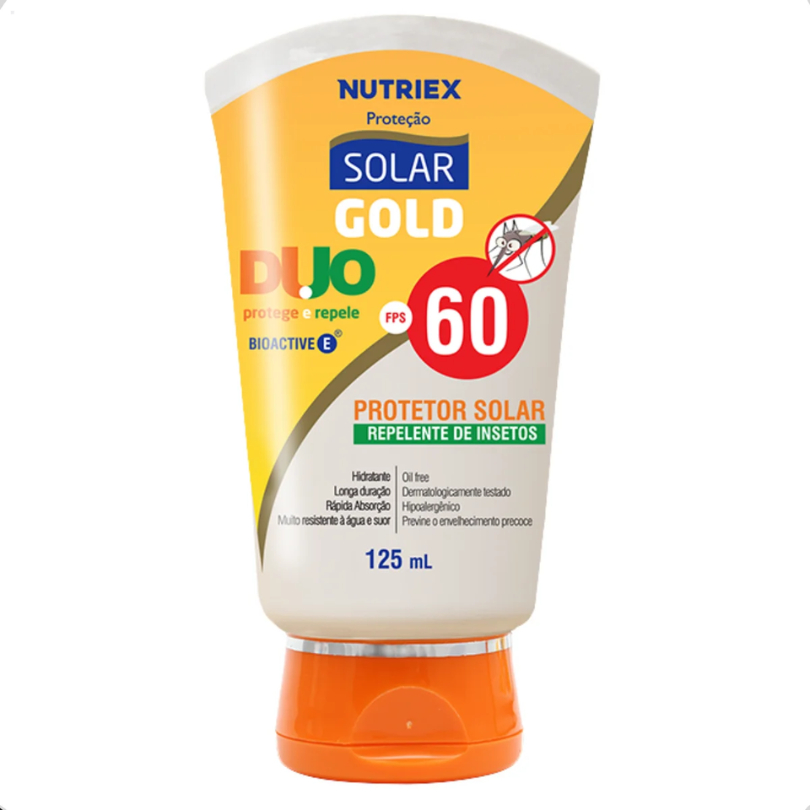 Protetor Solar Solar Gold Duo FPS 60 Ação Repelente - 125 ml