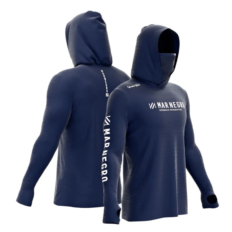 Camiseta De Pesca Mar Negro Xprotect 360 C/ Capuz E Buff