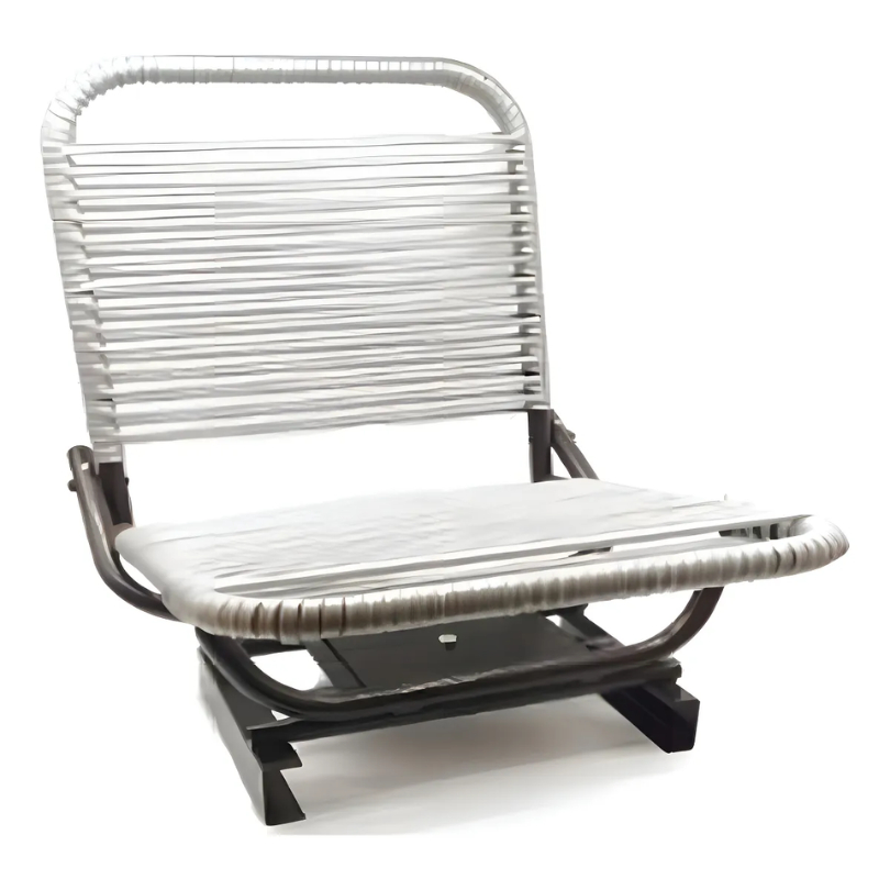 Cadeira Barco Giratória Dobrável Fio Cinza 90kg