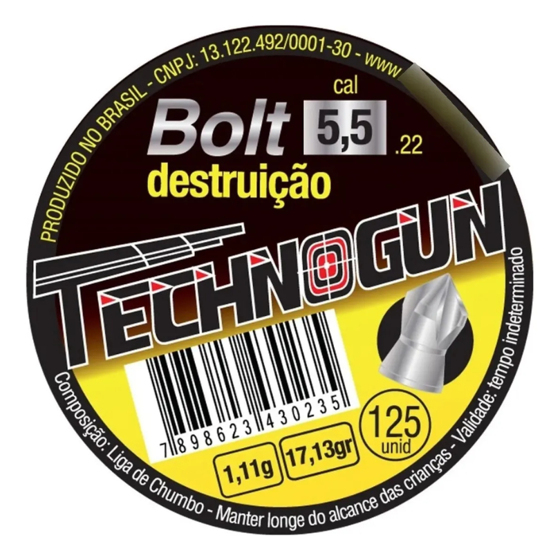 Parafuso Technogun 5.5 mm Alumínio