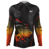 Camiseta Pesca Proteção Uv 50 Mar Negro Infantil Tucunaré Acu 