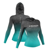 Camiseta X Protection Sublimada Feminina Degrade Verde - Mar Negro (P ao GG)