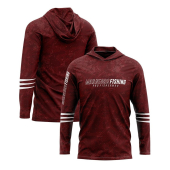 Camisa Sublimada com Capuz Proteção UV 50+ Vermelha - Mar Negro (P ao GG)