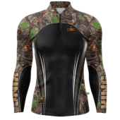 Camiseta De Pesca King Proteção Solar Uv KFF69 New - Camuflada Folhagem