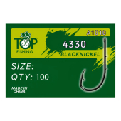 Kit 100 Anzol Top Fishing Blacknickel 4330 n 3/0