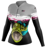 Camiseta Feminina Premium Mar Negro Fishing Tucunaré Azul (P ao GG)